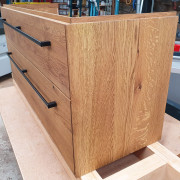 Waschtisch aus Asteiche massiv mit zwei Schubkästen