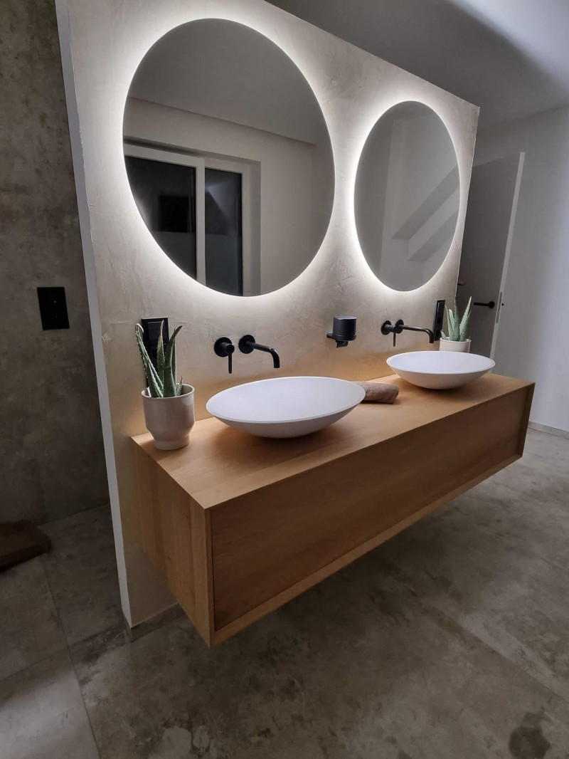 Waschtisch aus Eiche massiv mit zwei Schubkästen